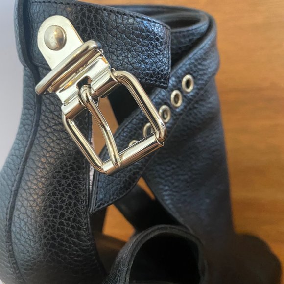 Burberry Acoustic Overfield 100 Peep toe Ankle Boot Black size 37.5 - Picture 3 of 7